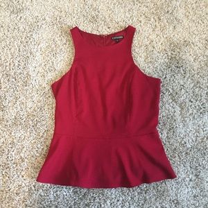 Express Red Peplum Top